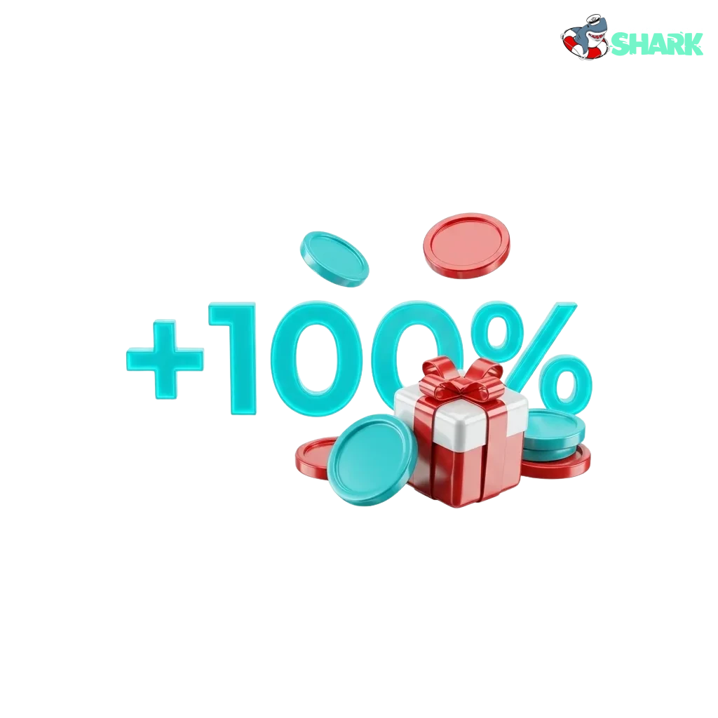 Admiral Shark UK promo banner showing tiered casino and sports welcome bonuses with deposit levels and wagering terms