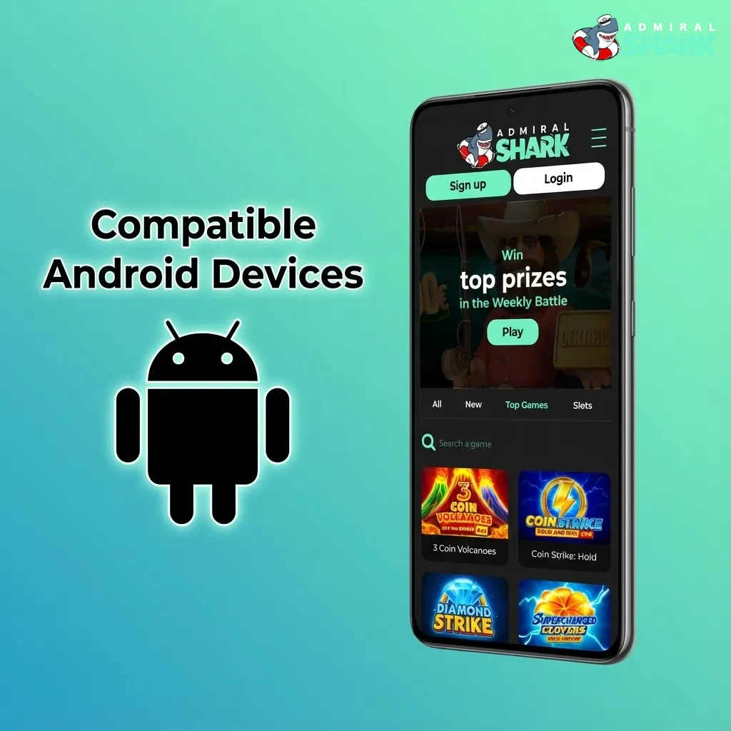 Admiral Shark APK compatible Android phones list, showing popular Samsung, Pixel, OnePlus and other models used in the UK