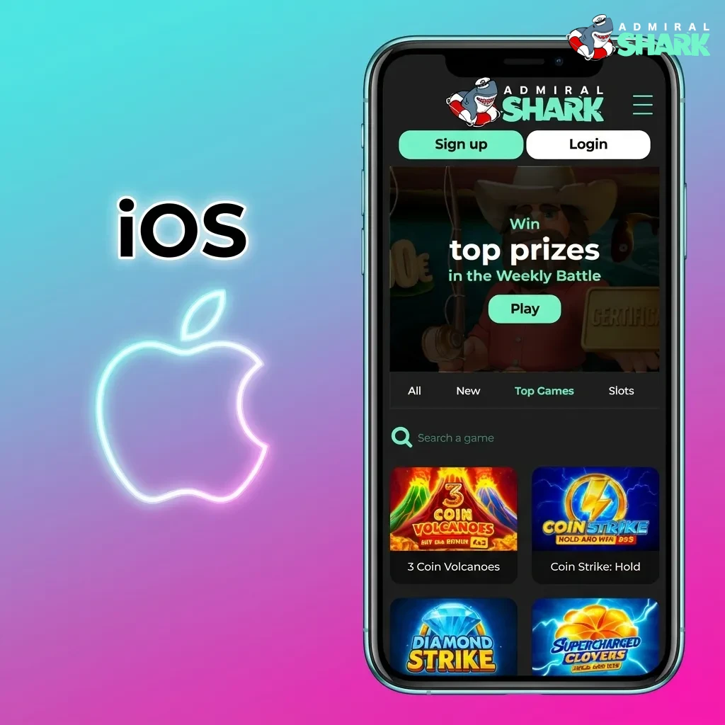 iPhone showing Admiral Shark site in Safari with “Add to Home Screen” shortcut being added as an app-like icon