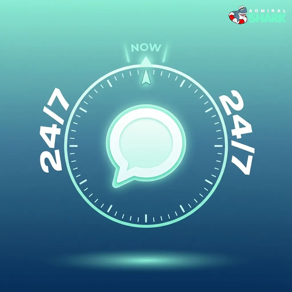 Admiral Shark website live chat window showing support agent helping a player with account and payment issues