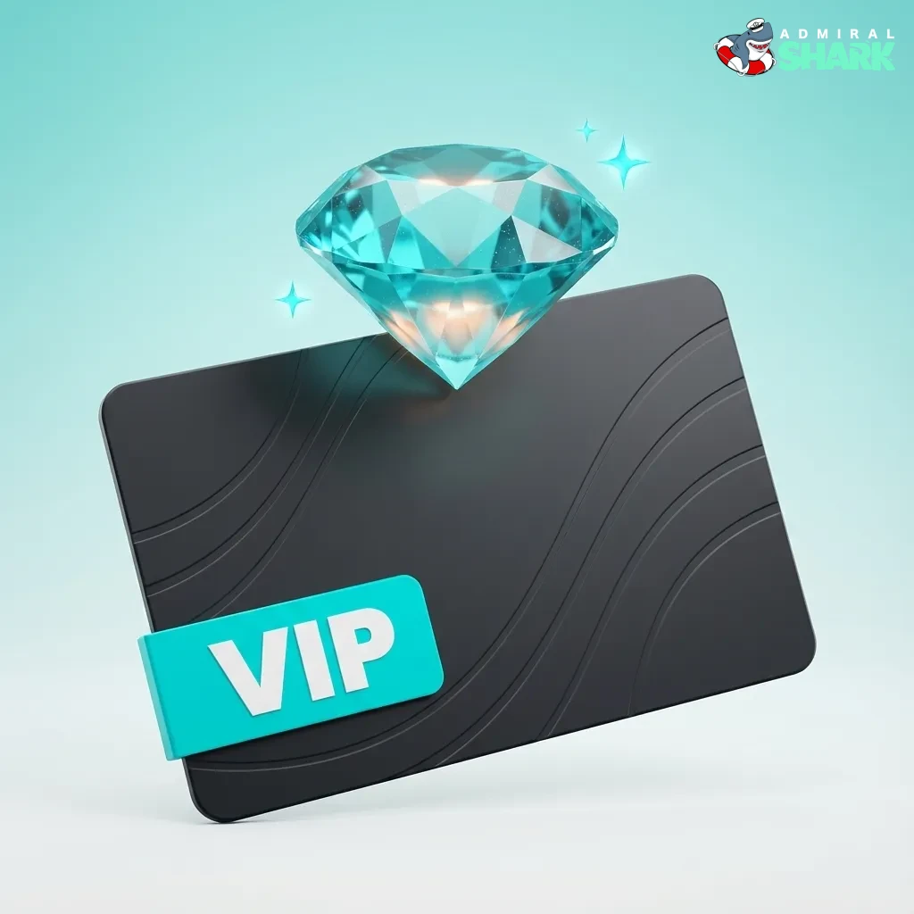 Casino Admiral Shark loyalty ladder graphic showing Bronze to Diamond tiers with increasing rewards and VIP perks