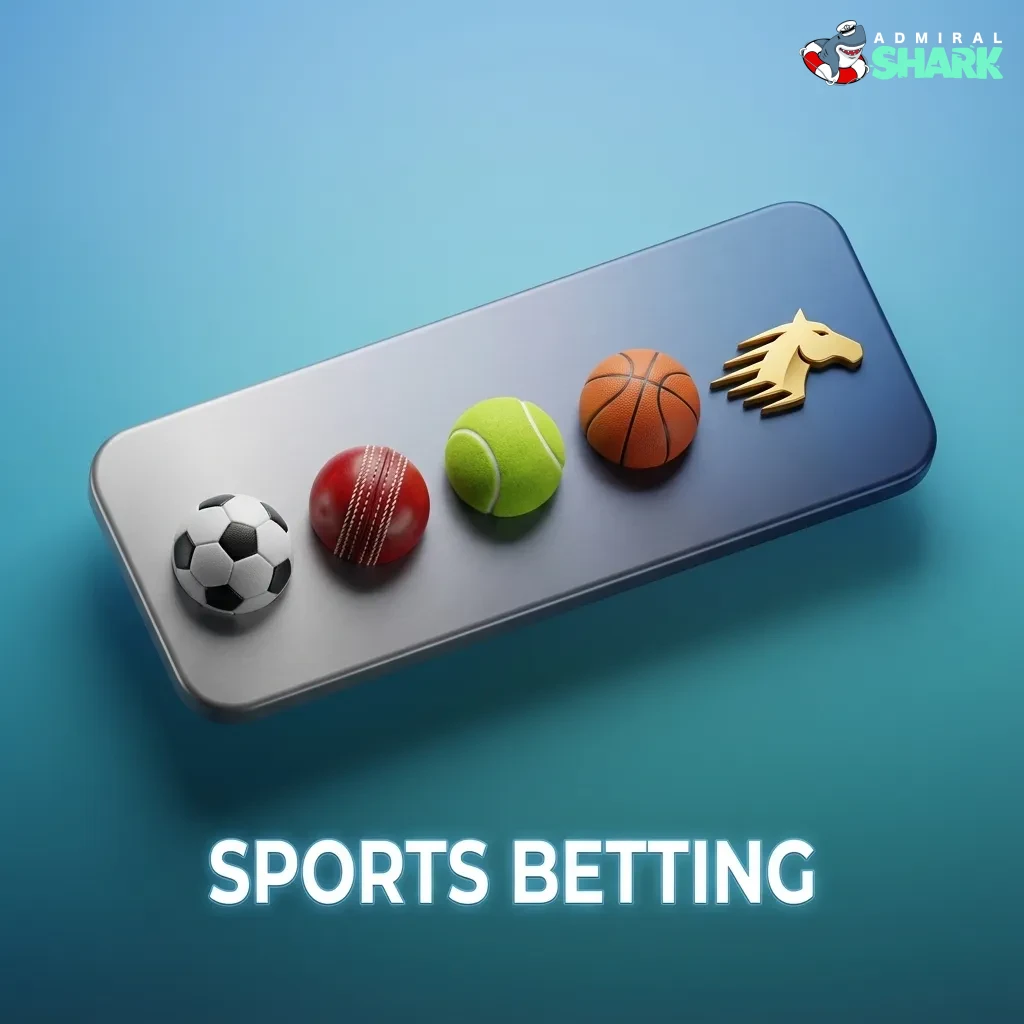 Admiral Shark sports betting interface showing multiple UK and global sports markets and live betting options