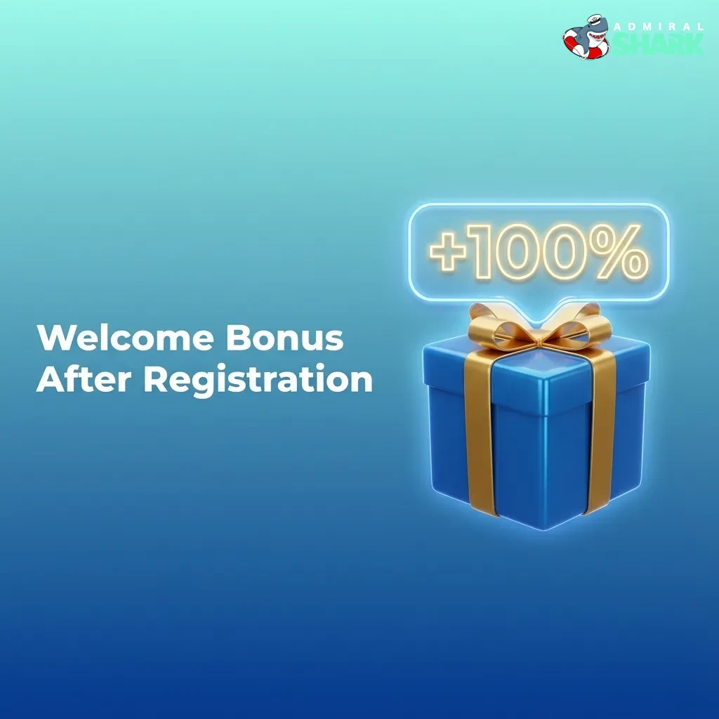 Admiral Shark welcome bonus chart showing tiered deposit levels with matching percentage bonuses and 45x wagering terms