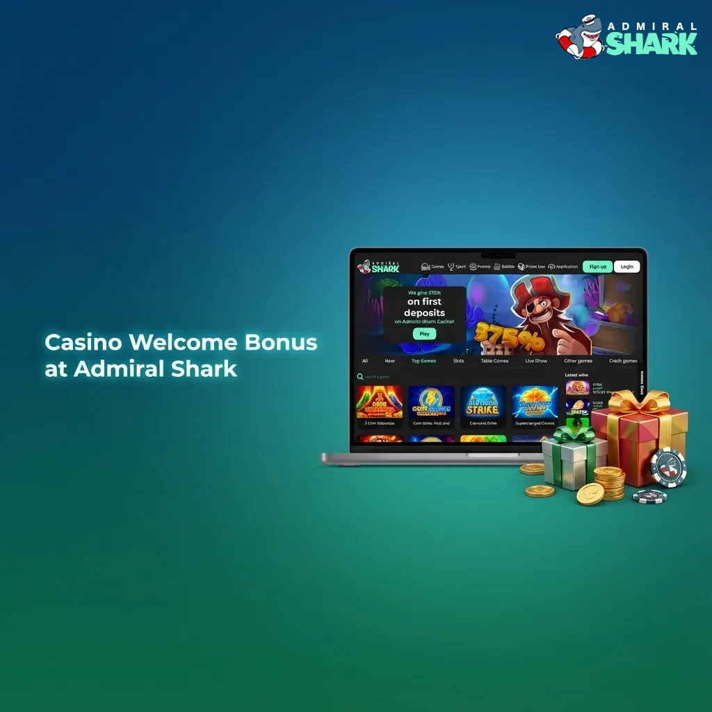 Admiral Shark casino welcome bonus tiers from 20–750 EUR with up to 200% match for UK players