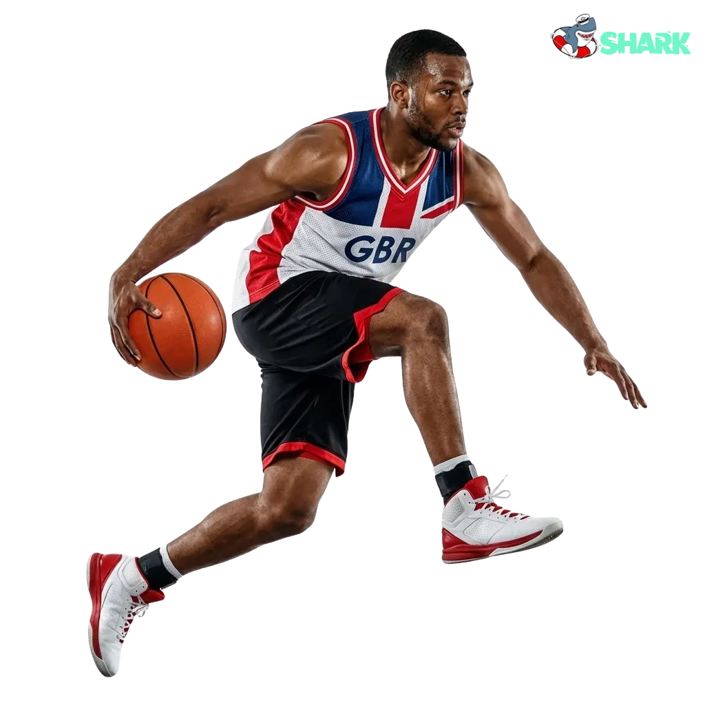 Admiral Shark UK homepage showing sports betting odds and online casino games on a laptop and smartphone screen