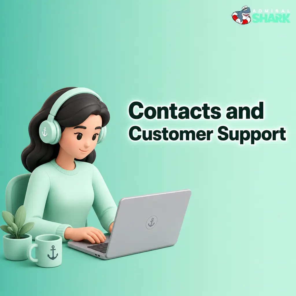 Admiral Shark Casino customer support channels including live chat and email contact options for UK players