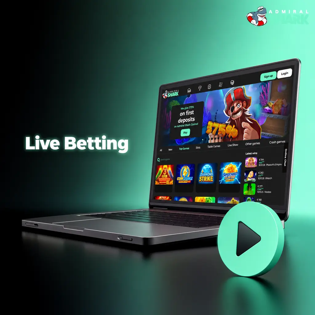 Admiral Shark Casino live in-play betting on football, tennis, basketball and eSports with real-time odds updates