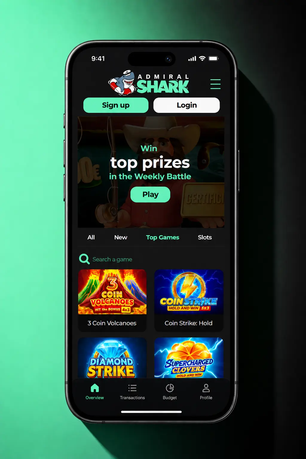 Five numbered steps to place your first bet at Admiral Shark Casino, from registration to confirming a stake on 30+ sports