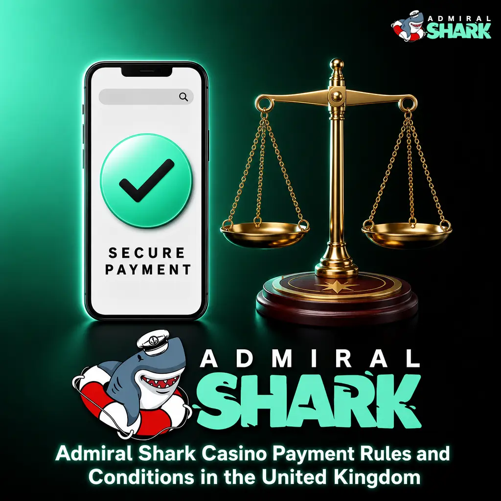 Admiral Shark Casino UK payment rules covering KYC verification, withdrawal limits, bonus wagering, and one-account policy