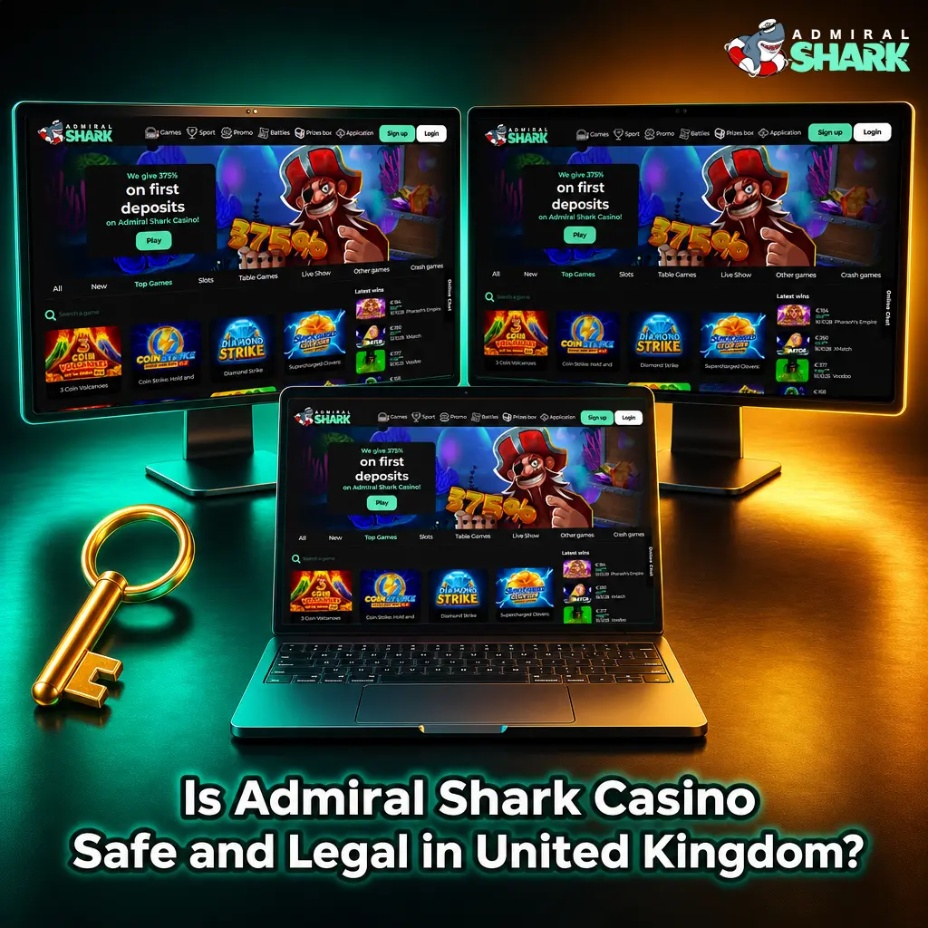 Admiral Shark Casino UK safety and legality overview showing SSL encryption, KYC compliance, and responsible gaming tools