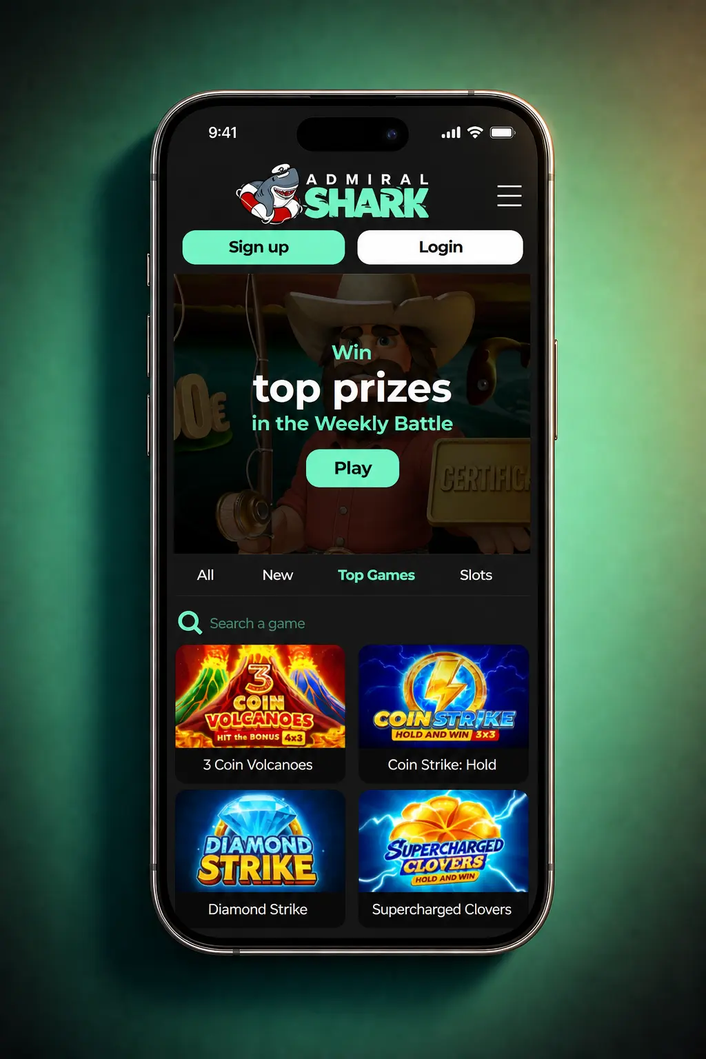 Admiral Shark Casino login process on desktop and mobile with SSL encryption and 2FA security steps