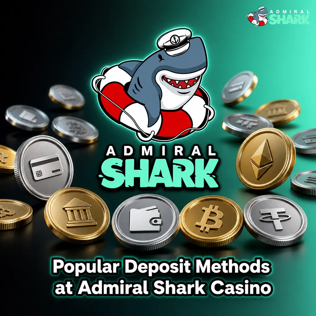 Visa, Mastercard, and USDT ERC20 deposit methods available at Admiral Shark Casino for UK players