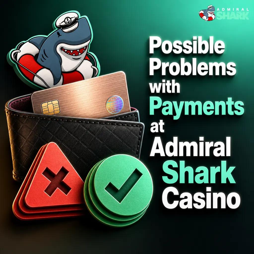Admiral Shark Casino payment problems including declined deposits, pending withdrawals, KYC issues, and bonus wagering requirements